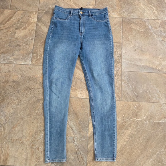 H&M Divided Blue Denim High Waist Skinny Jeans Women's Size 10 - Picture 1 of 6